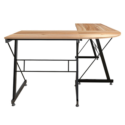Corner Office Walnut Surface With Metal Frame Hm2127.02 158Χ120Χ74cm.