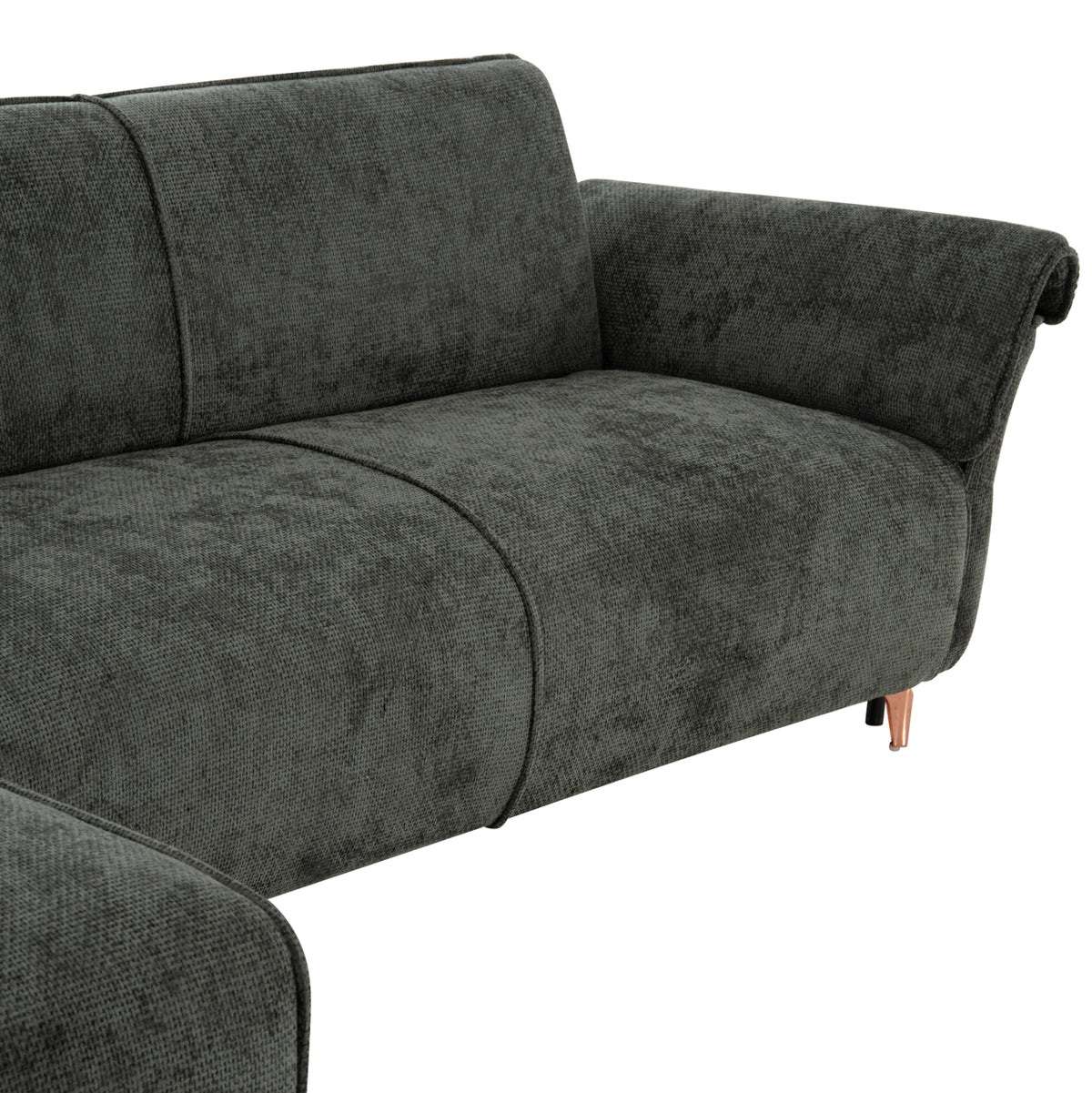 Corner Reversible Sofa-bed Mailo Green Fabric-metal Legs 300x145xH80cm