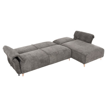 Corner Reversible Sofa-bed Mailo Hm6071.02 Dark Grey Fabric-metal Legs 300x145x80hcm.
