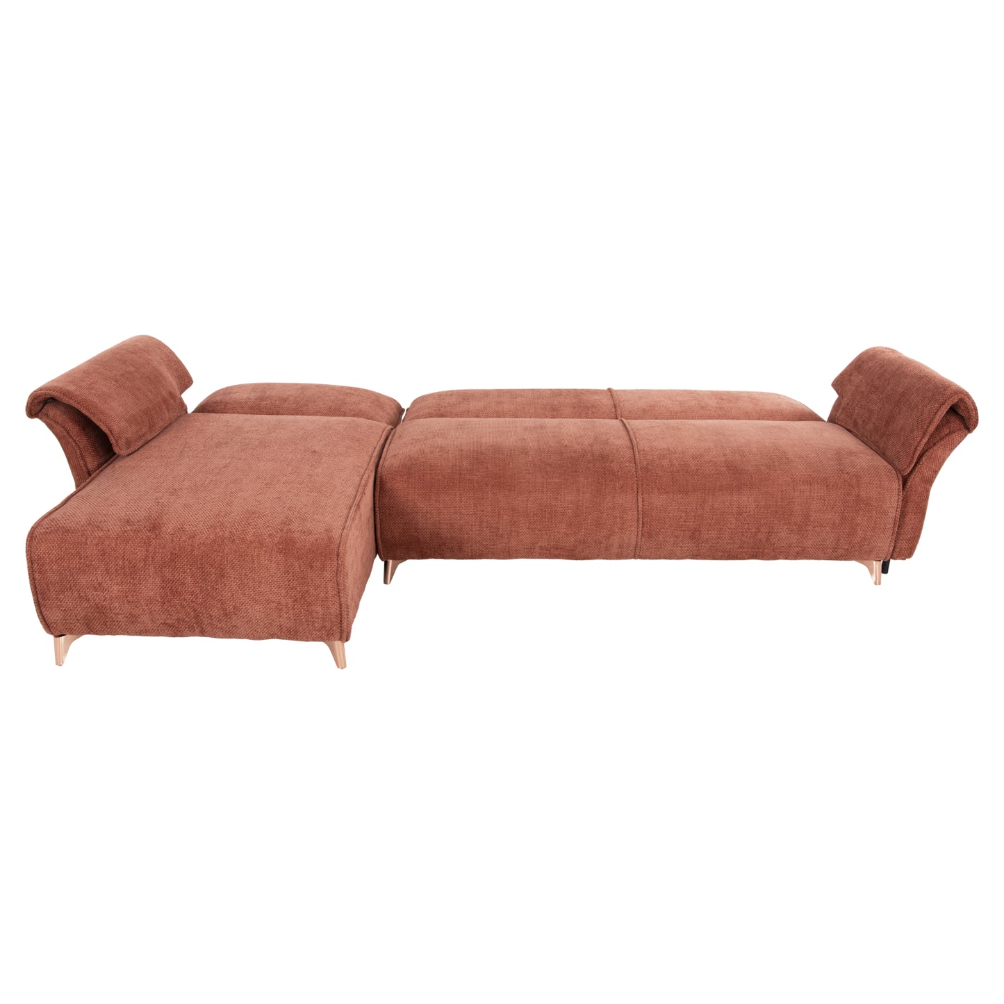 Corner Reversible Sofa-bed Mailo Hm6071.04 Orange Fabric-metal Legs 300x150x80hcm.
