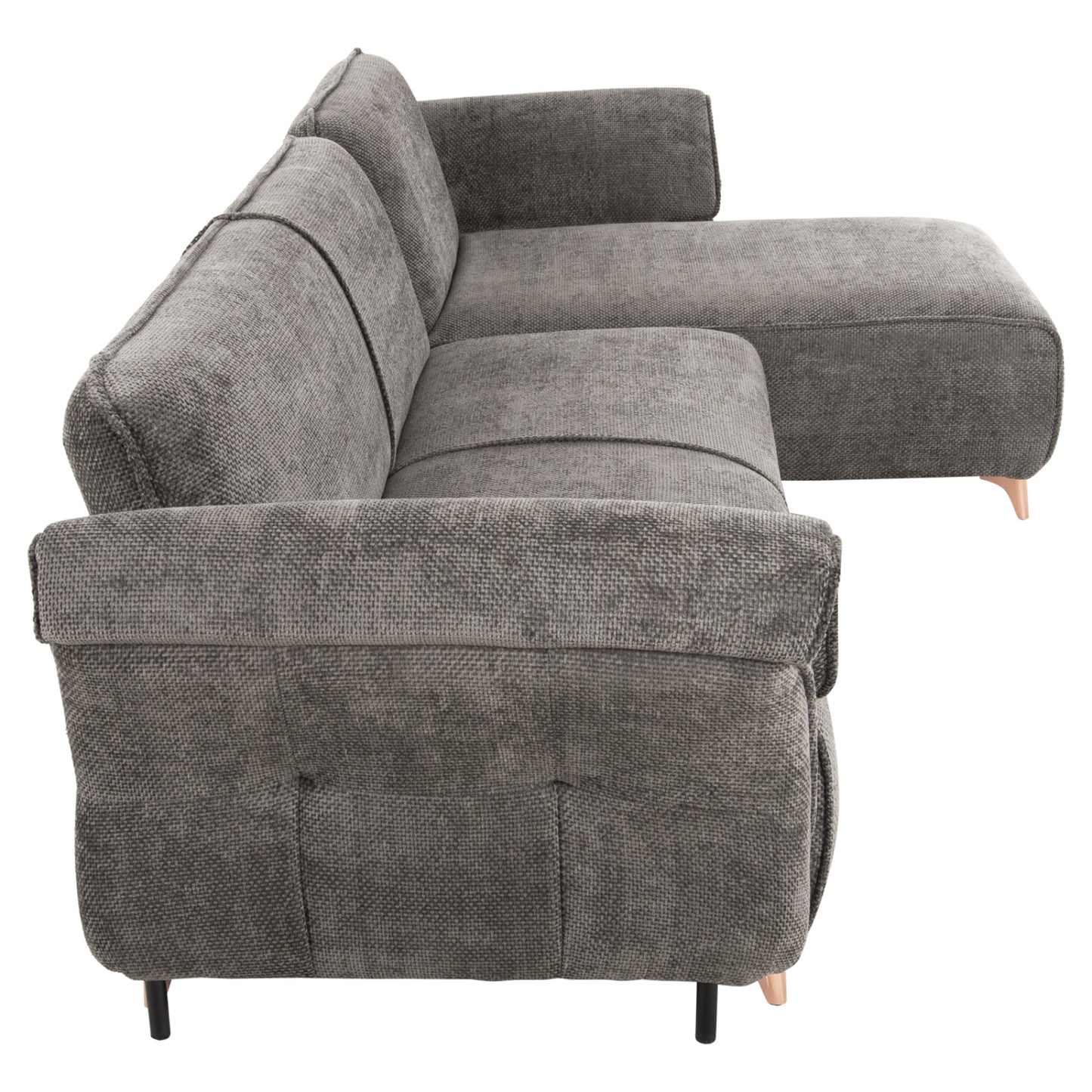 Corner Reversible Sofa-bed Mailo Hm6071.02 Dark Grey Fabric-metal Legs 300x145x80hcm.