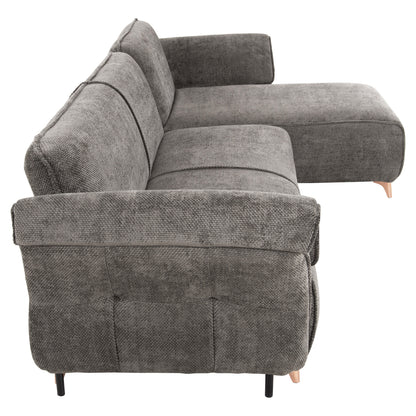 Corner Reversible Sofa-bed Mailo Hm6071.02 Dark Grey Fabric-metal Legs 300x145x80hcm.