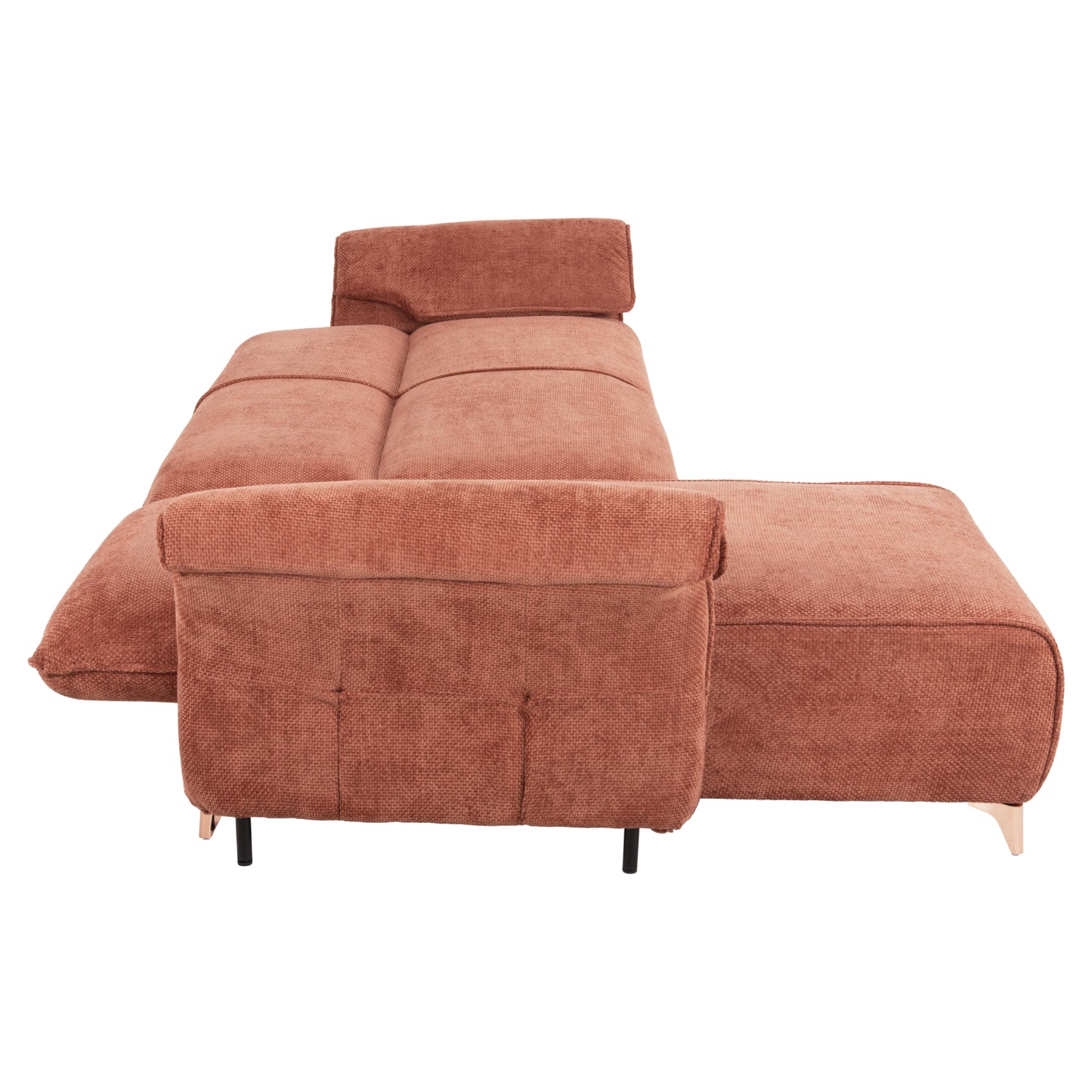 Corner Reversible Sofa-bed Mailo Hm6071.04 Orange Fabric-metal Legs 300x150x80hcm.