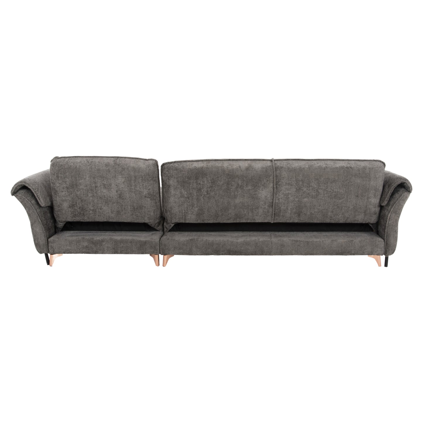 Corner Reversible Sofa-bed Mailo Hm6071.02 Dark Grey Fabric-metal Legs 300x145x80hcm.