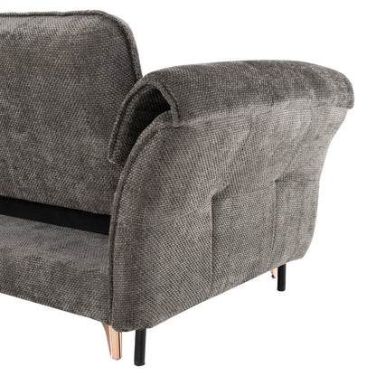 Corner Reversible Sofa-bed Mailo Hm6071.02 Dark Grey Fabric-metal Legs 300x145x80hcm.