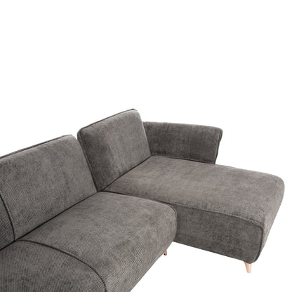 Corner Reversible Sofa-bed Mailo Hm6071.02 Dark Grey Fabric-metal Legs 300x150x80hcm.
