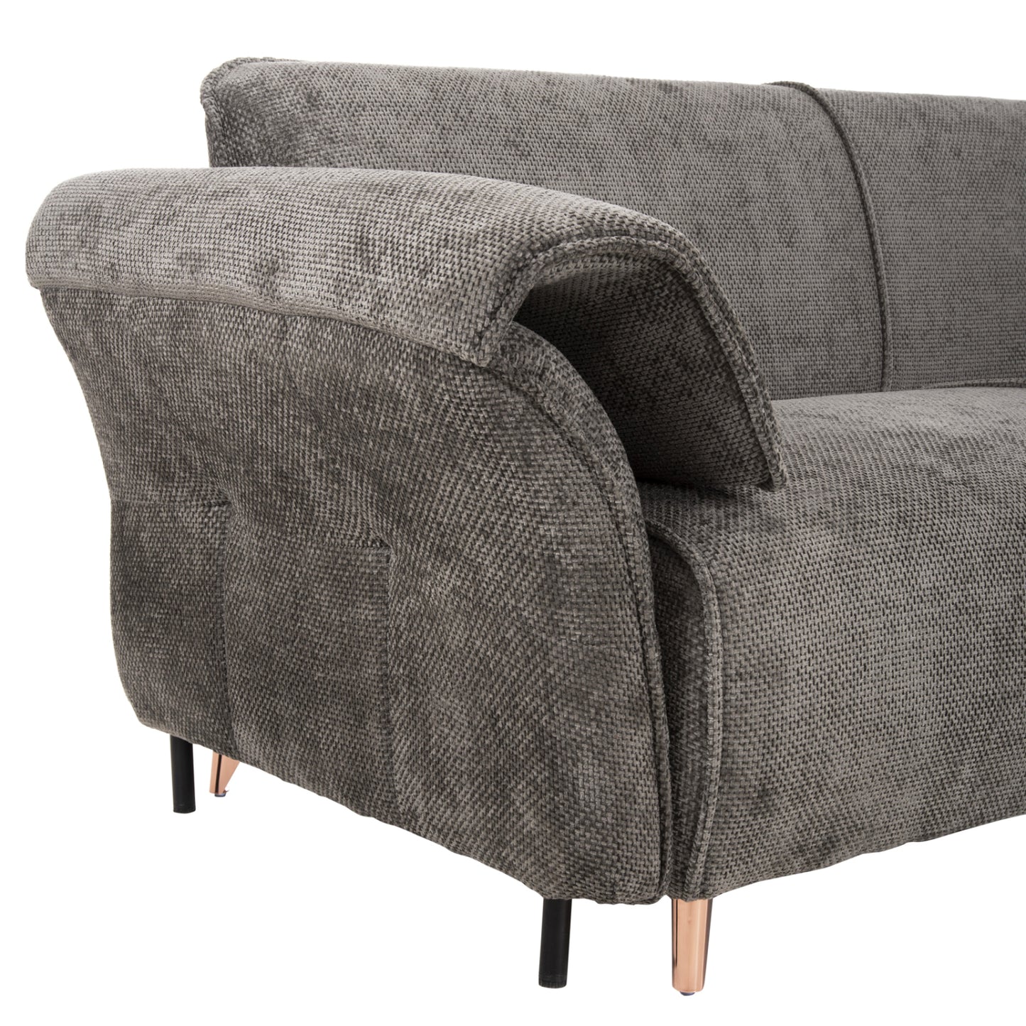 Corner Reversible Sofa-bed Mailo Hm6071.02 Dark Grey Fabric-metal Legs 300x150x80hcm.