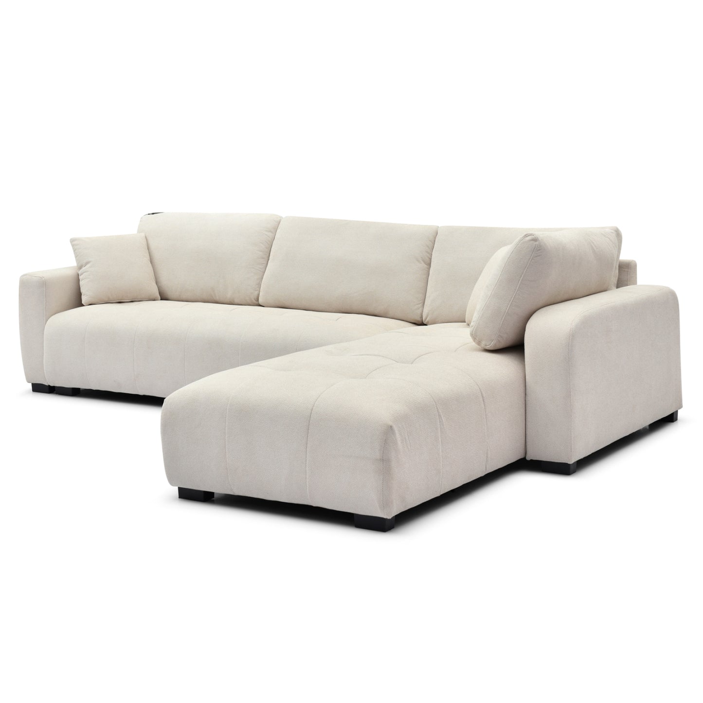 Corner Sofa Reversible Medel Hm3288.02 Ecru P.e. Fabric 296x208x80hcm.