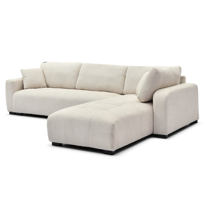 Corner Sofa Reversible Medel Hm3288.02 Ecru P.e. Fabric 296x208x80hcm.