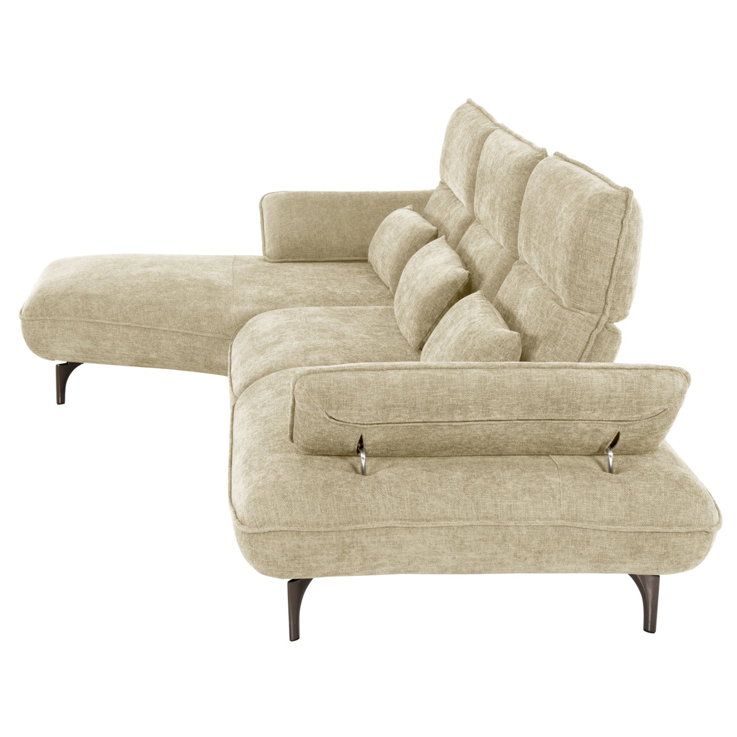 Corner (left) Sofa-bed Convert Hm3268.01l Ecru Fabric 283x188x100hcm.