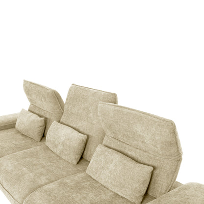 Corner (left) Sofa-bed Convert Hm3268.01l Ecru Fabric 283x188x100hcm.