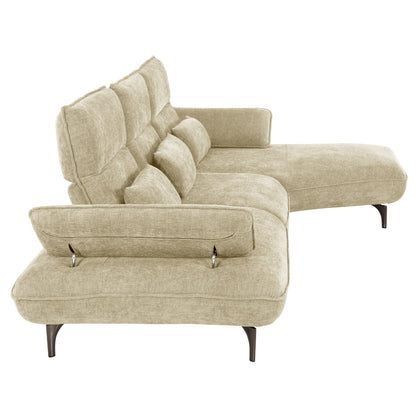 Corner (right) Sofa-bed Convert Hm3268.01r Ecru Fabric 283x188x100hcm.