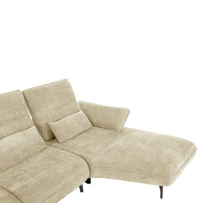 Corner (right) Sofa-bed Convert Hm3268.01r Ecru Fabric 283x188x100hcm.