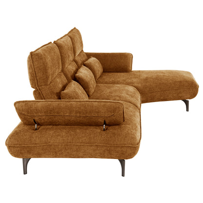 Corner (right) Sofa-bed Convert Hm3268.02r Brick Red Fabric 283x188x100hcm.