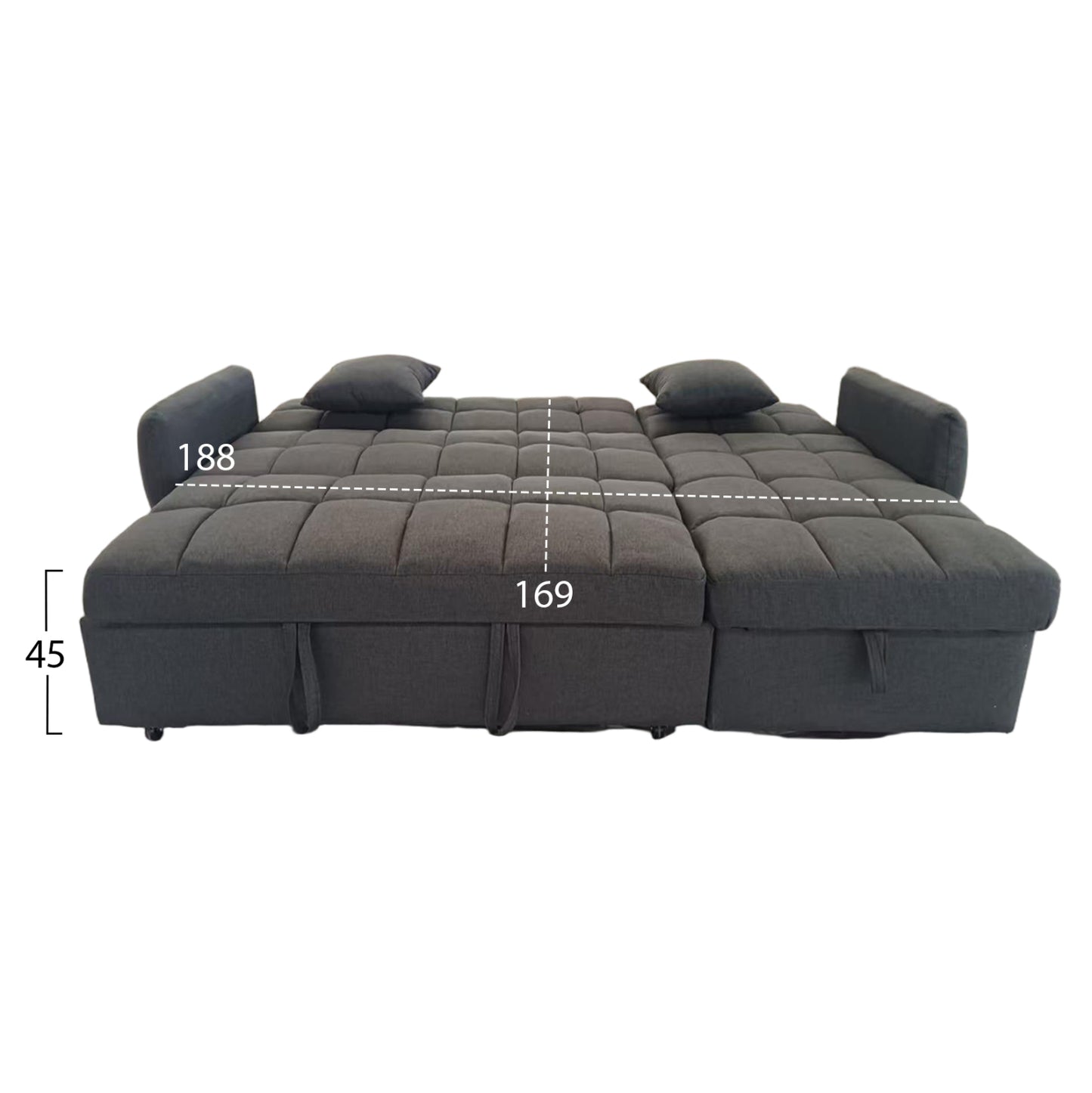 Corner Sofabed Reversible Nezu Hm3294.01 Grey Fabric 213x145x83hcm.
