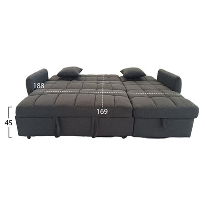 Corner Sofabed Reversible Nezu Hm3294.01 Grey Fabric 213x145x83hcm.
