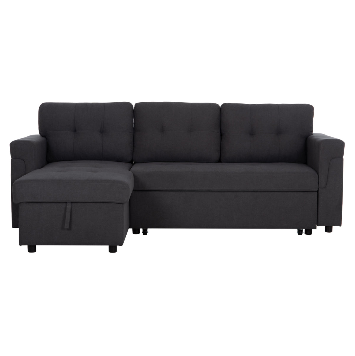 Corner Sofa-bed Reversible Sal Hm3310.11 Dark Grey Fabric 213x136x84hcm