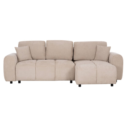 Corner Sofabed Reversible Gert Hm3349.02 Beige Chenille Fabric 253x142x85hcm.