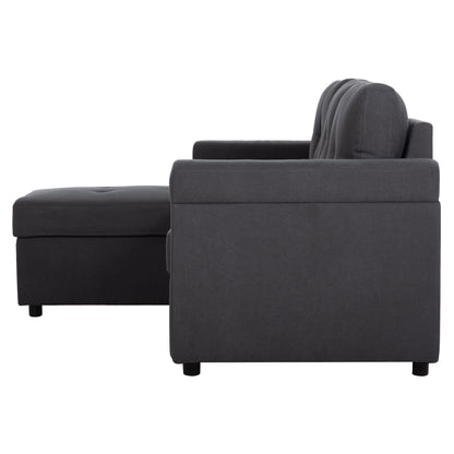 Corner Sofa-bed Reversible Sal Hm3310.11 Dark Grey Fabric 213x136x84hcm