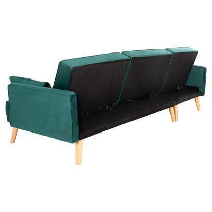 Corner Sofa-bed Reversible Panthea Hm3127.13 Cypress Green Velvet 260x155x86hcm.