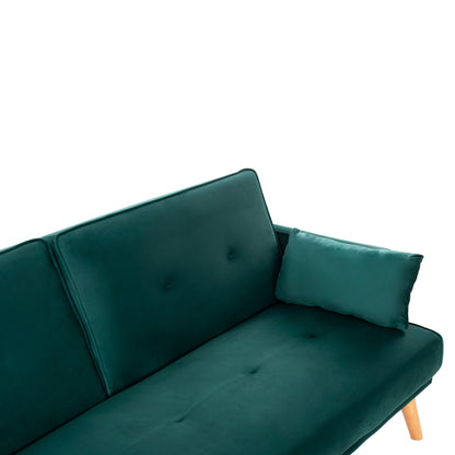 Corner Sofa-bed Reversible Panthea Hm3127.13 Cypress Green Velvet 260x155x86hcm.