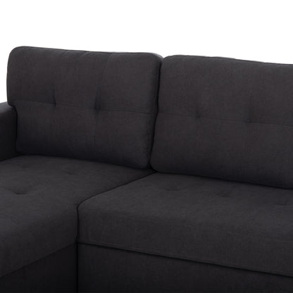Corner Sofa-bed Reversible Sal Hm3310.11 Dark Grey Fabric 213x136x84hcm