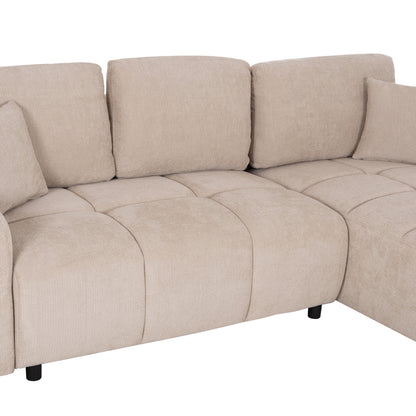 Corner Sofabed Reversible Gert Hm3349.02 Beige Chenille Fabric 253x142x85hcm.