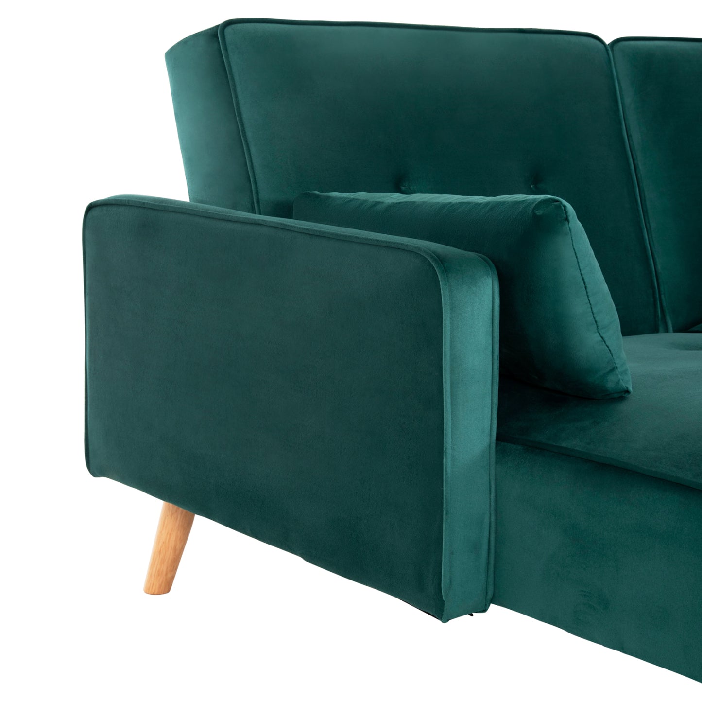 Corner Sofa-bed Reversible Panthea Hm3127.13 Cypress Green Velvet 260x155x86hcm.