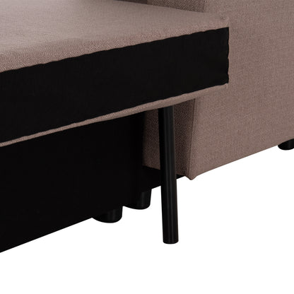Reversible Corner Sofa-bed Fredi Hm3312.04 Brown Fabric 220x167x85hcm.