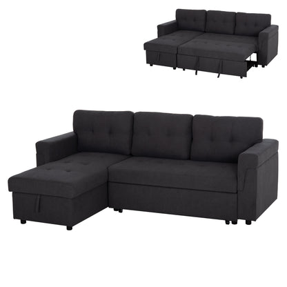 Corner Sofa-bed Reversible Sal Hm3310.11 Dark Grey Fabric 213x136x84hcm