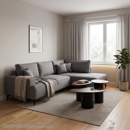 Corner Sofa-bed With Storage Space Saffira Hm3303.01r Grey Fabric 270x195x100hcm.