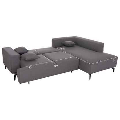 Corner Sofa-bed With Storage Space Saffira Hm3303.01r Grey Fabric 270x195x100hcm.
