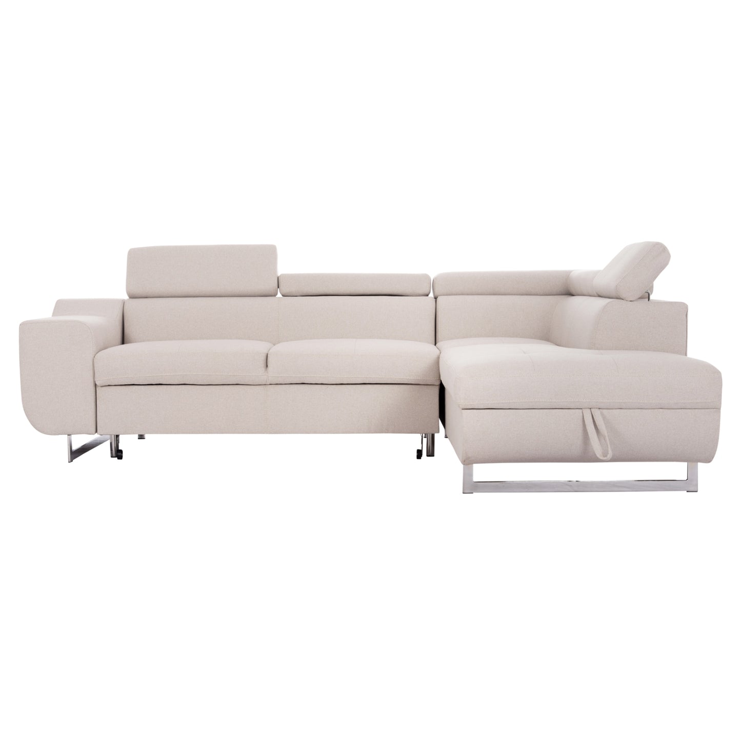 Corner Sofa-bed With Storage Space Encore Hm3301.03r Beige Fabric 285x205x90hcm.