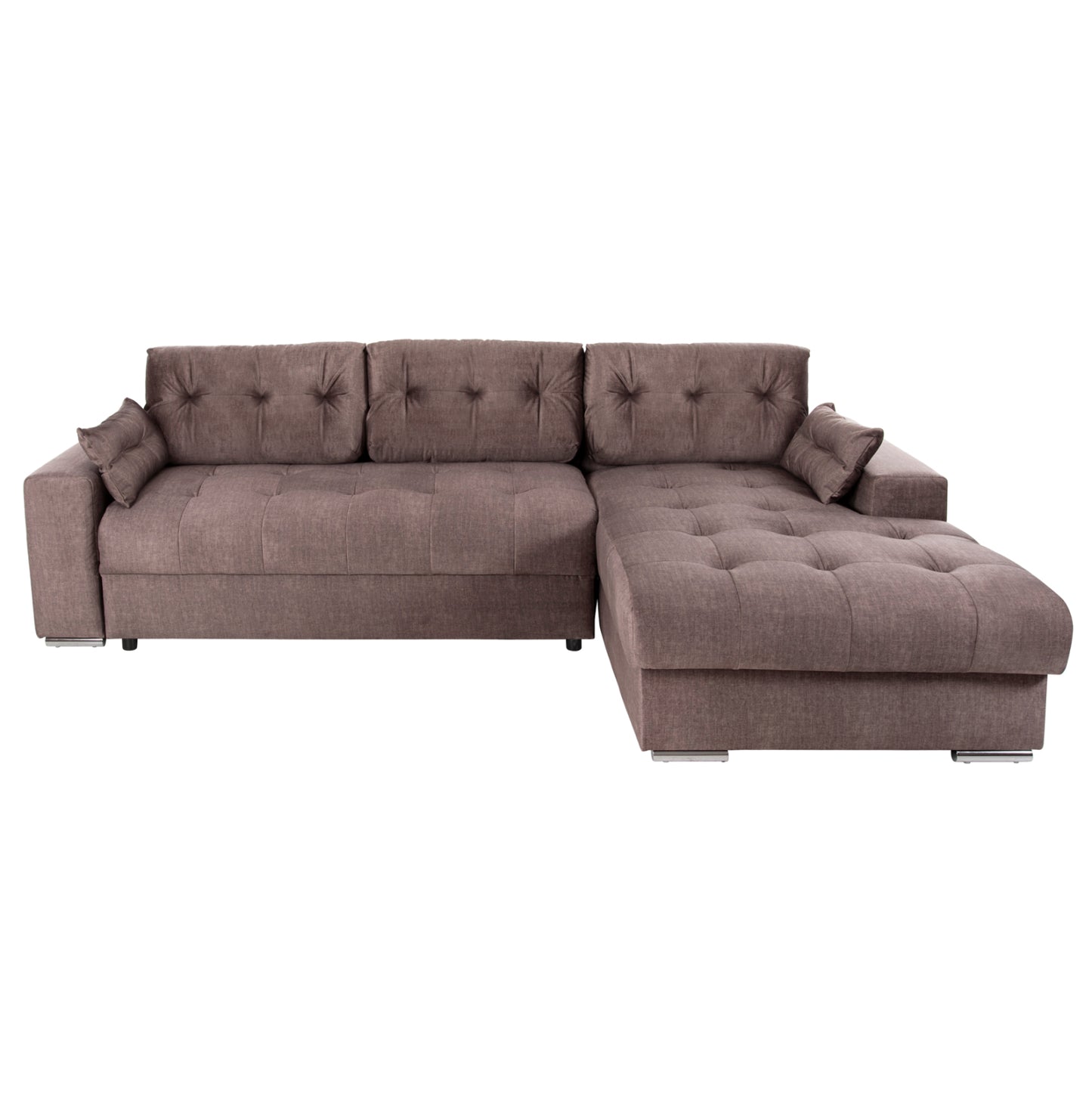 Corner Sofa-bed With Storage Space Clancy Hm3281.03r Brown Fabric 308x181x92hcm.
