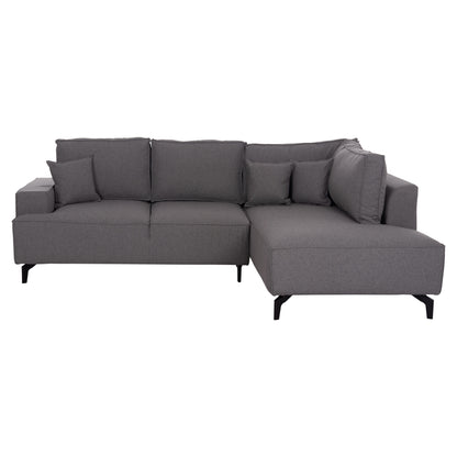 Corner Sofa-bed With Storage Space Saffira Hm3303.01r Grey Fabric 270x195x100hcm.