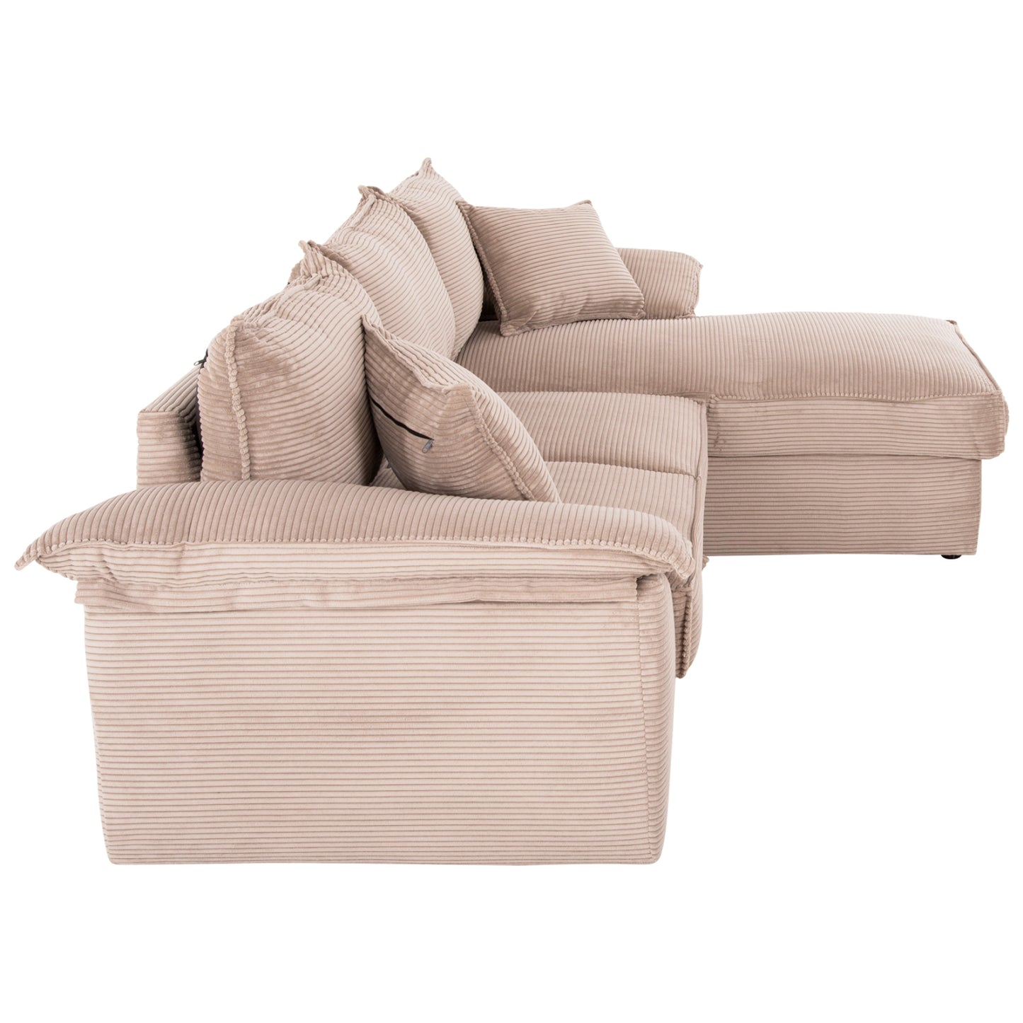 Corner Sofa-bed With Storage Space Aldo Hm3276.01r Beige Fabric 256x91-159x87hcm.