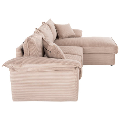 Corner Sofa-bed With Storage Space Aldo Hm3276.01r Beige Fabric 256x91-159x87hcm.
