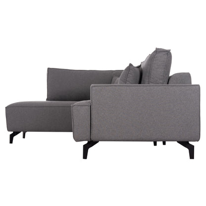 Corner Sofa-bed With Storage Space Saffira Hm3303.01l Grey Fabric 270x195x100hcm.