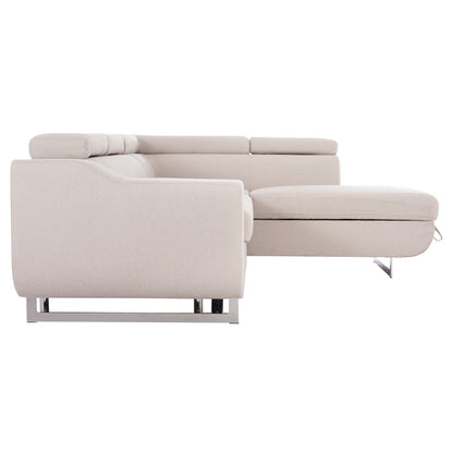 Corner Sofa-bed With Storage Space Encore Hm3301.03r Beige Fabric 285x205x90hcm.