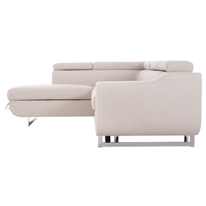 Corner Sofa-bed With Storage Space Encore Hm3301.03l Beige Fabric 285x205x90hcm.