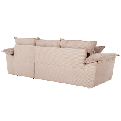 Corner Sofa-bed With Storage Space Aldo Hm3276.01r Beige Fabric 256x91-159x87hcm.