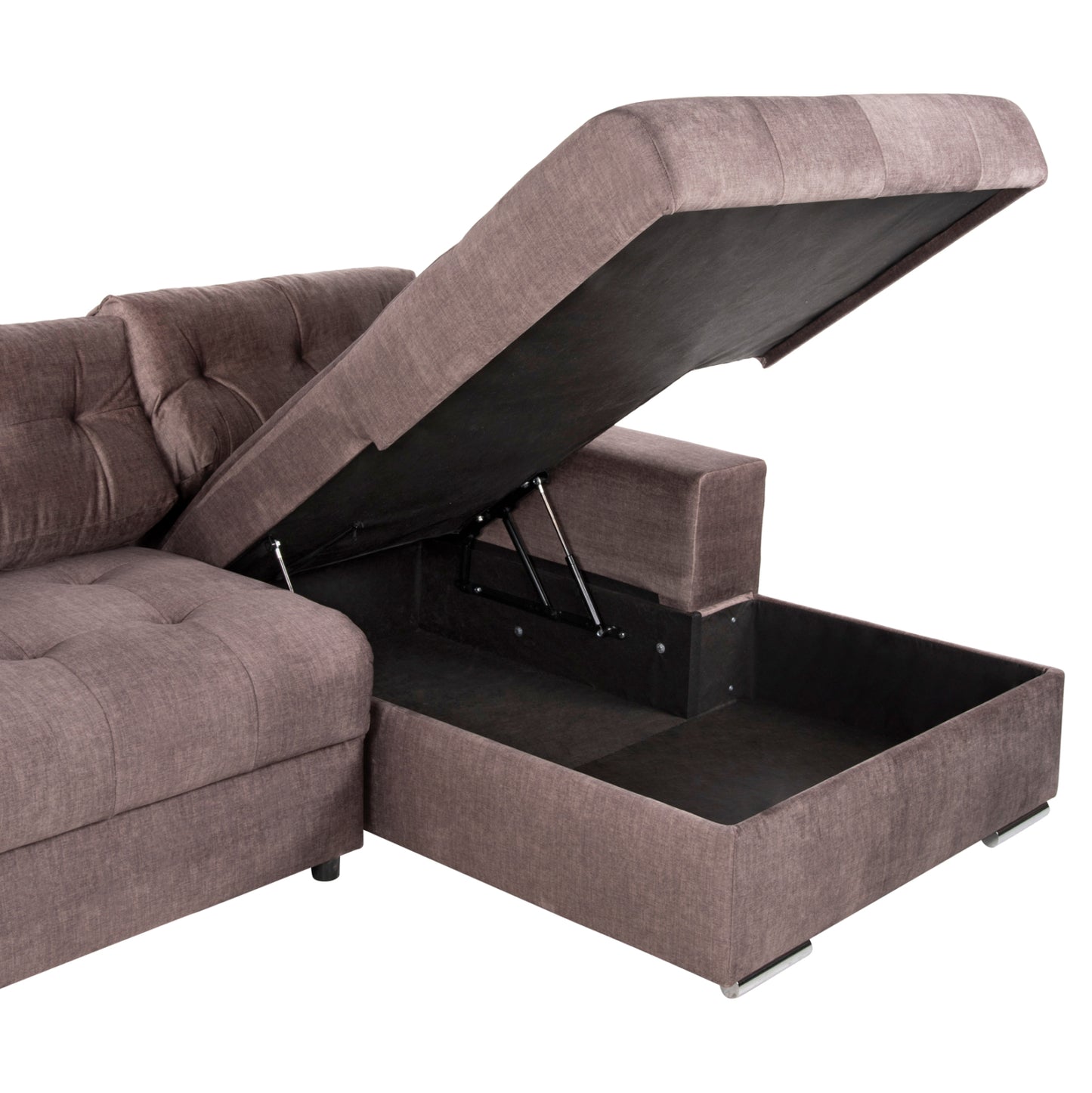 Corner Sofa-bed With Storage Space Clancy Hm3281.03r Brown Fabric 308x181x92hcm.