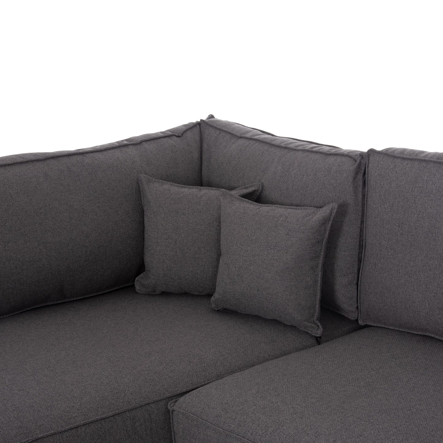 Corner Sofa-bed With Storage Space Saffira Hm3303.01l Grey Fabric 270x195x100hcm.
