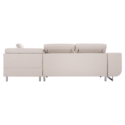 Corner Sofa-bed With Storage Space Encore Hm3301.03r Beige Fabric 285x205x90hcm.
