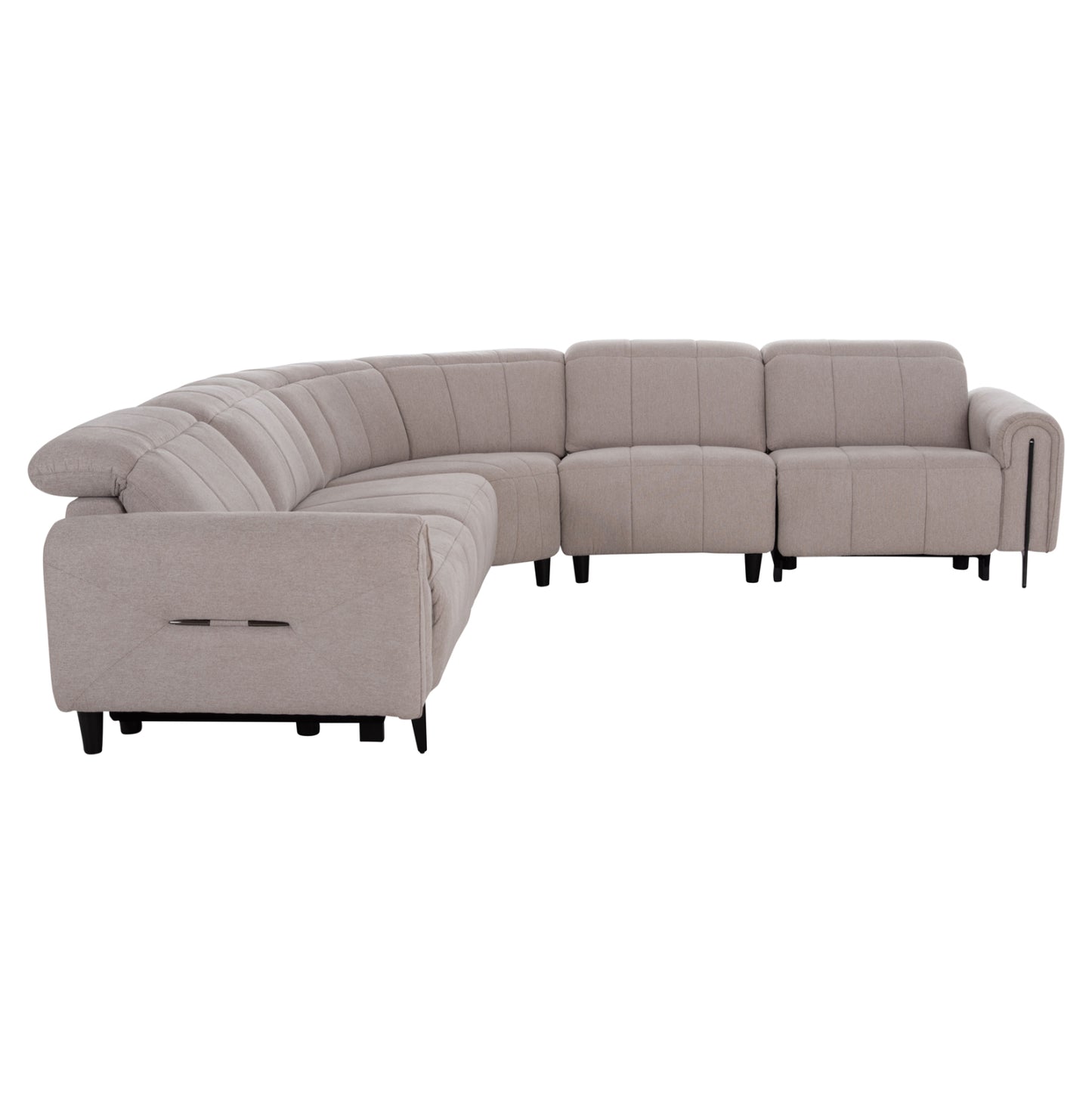 Corner Sofa With 2 Recline Seats Oracle Hm3290.02 Beige Fabric 260x260x90(seat Depth)x94hcm.