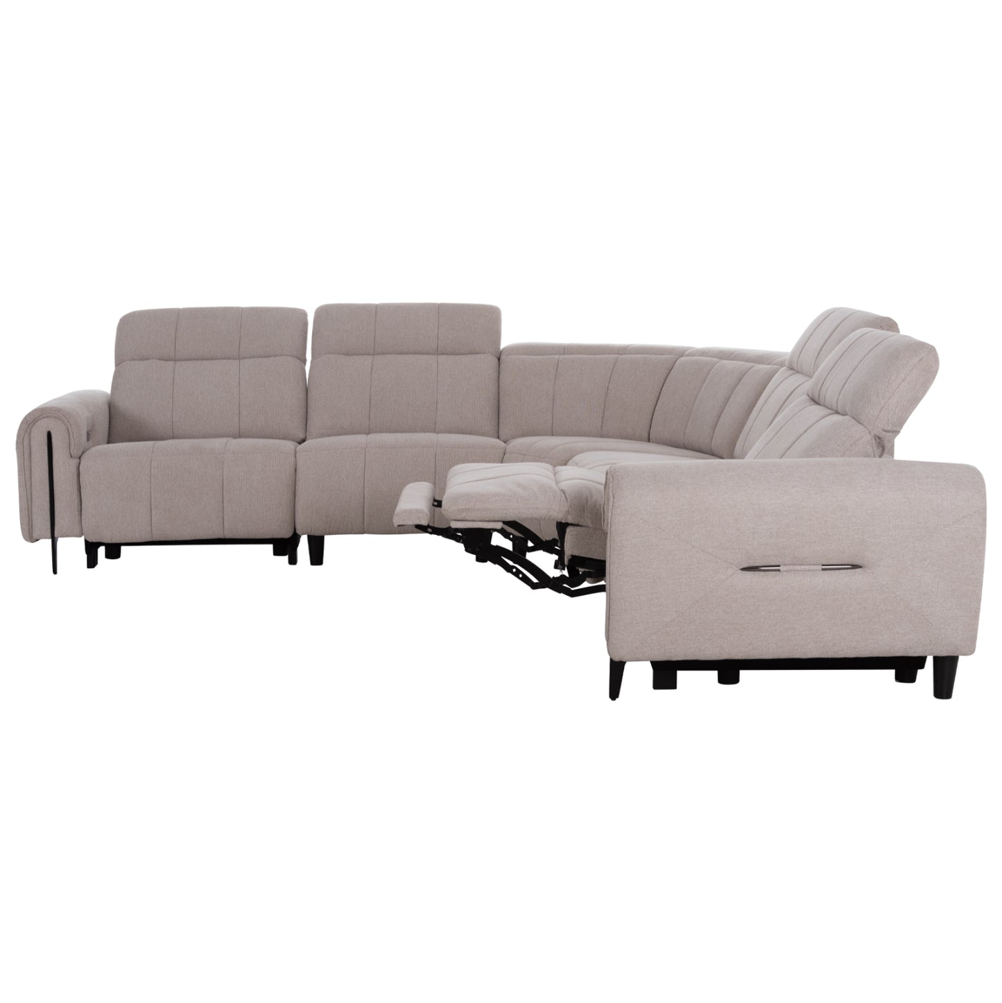 Corner Sofa With 2 Recline Seats Oracle Hm3290.02 Beige Fabric 260x260x90(seat Depth)x94hcm.