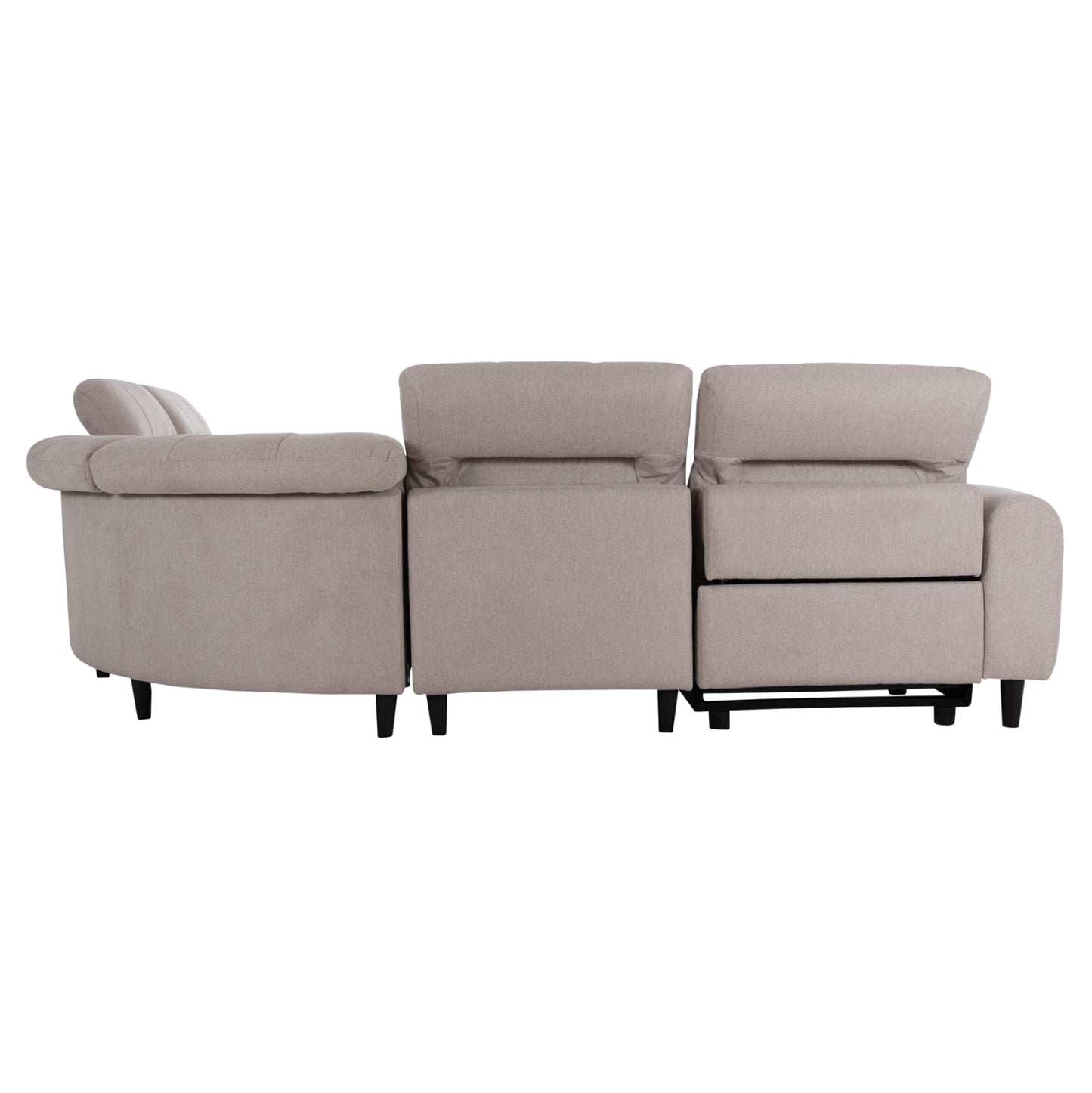Corner Sofa With 2 Recline Seats Oracle Hm3290.02 Beige Fabric 260x260x90(seat Depth)x94hcm.