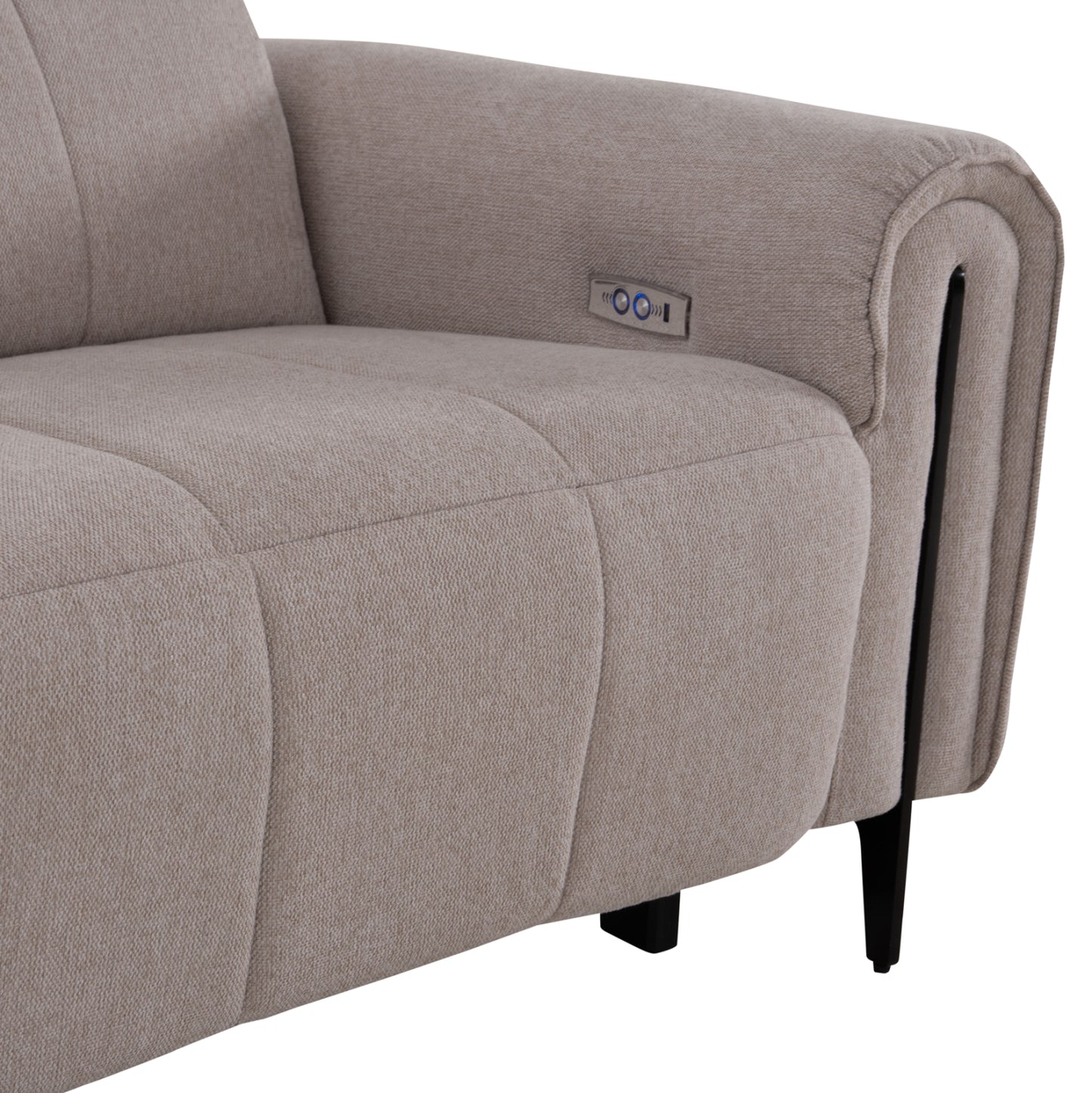 Corner Sofa With 2 Recline Seats Oracle Hm3290.02 Beige Fabric 260x260x90(seat Depth)x94hcm.
