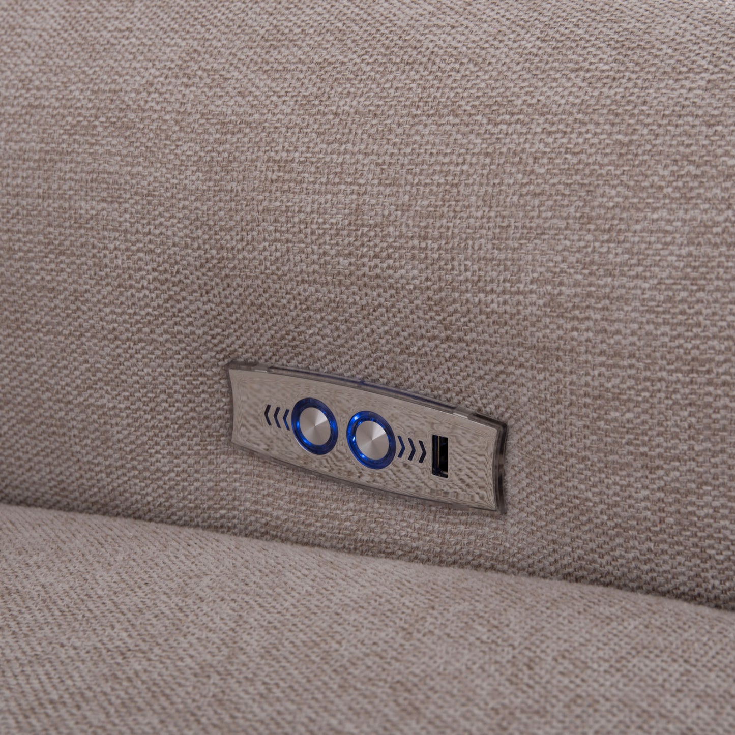 Corner Sofa With 2 Recline Seats Oracle Hm3290.02 Beige Fabric 260x260x90(seat Depth)x94hcm.
