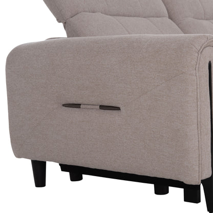 Corner Sofa With 2 Recline Seats Oracle Hm3290.02 Beige Fabric 260x260x90(seat Depth)x94hcm.